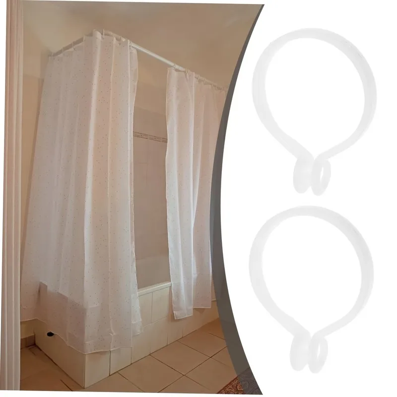 37 pcs 35mm Split Ring Drapery Hooks, No Rod Removal Needed and Durable White Material, ideal for Bathroom Sheer Curtain view 3
