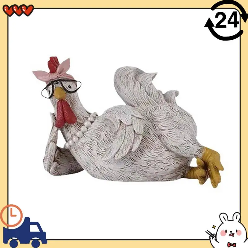 

Забавный петух, курица, состояс из смолы, настольный домашний милый петух, фигурки курей, украшение, садовые аксессуары, подарки