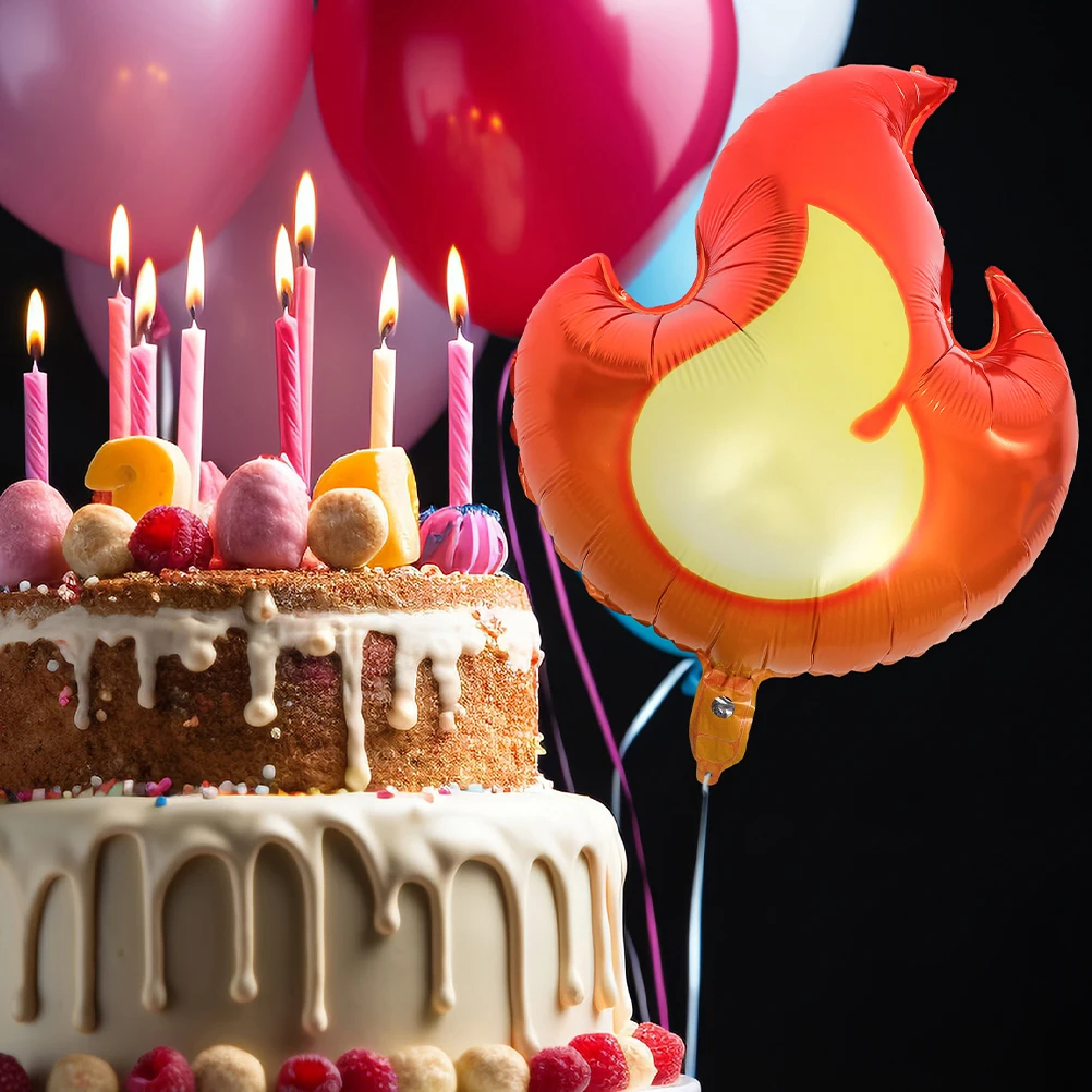 

6pcs Flame Balloons Foil Party Decor Firefighter Birthday Aluminum Film Balloons Wedding Event Decoration Party Supplies Fire