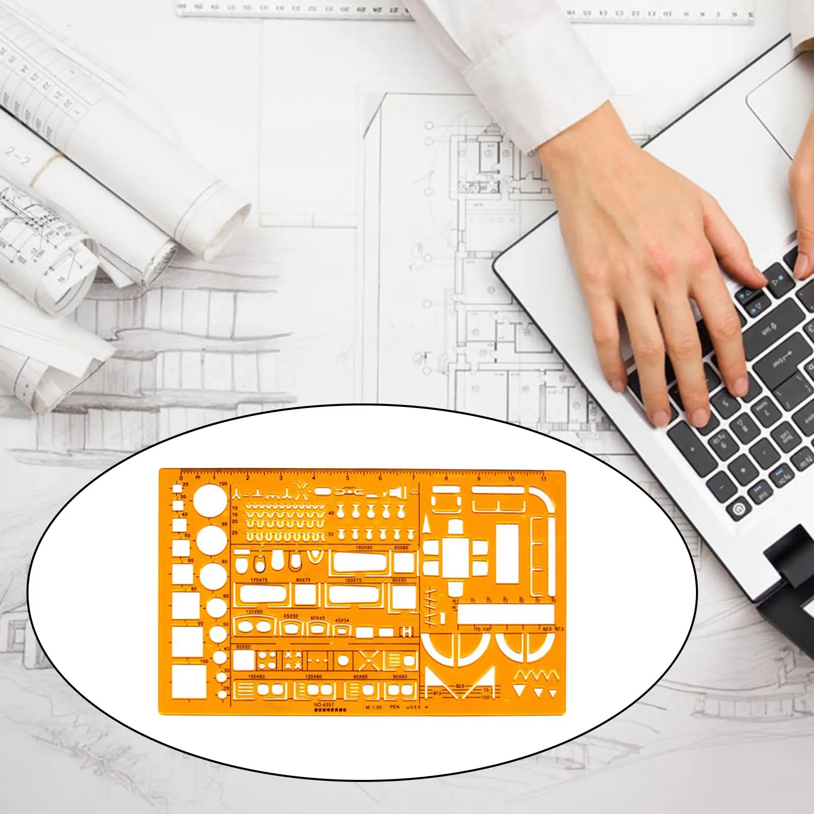 Architect Templates Ruler Drafting Tools Interior Design Furniture Stencil
