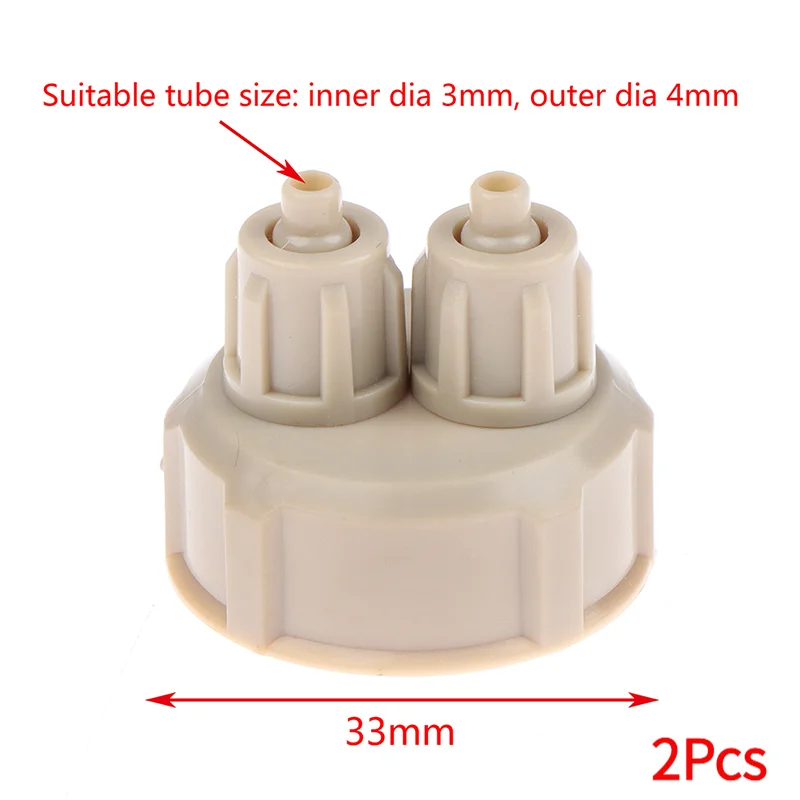 2Pcs Aquarium CO2 System Tube Valve Guage Bottle Cap Fish Tank Live Plant Air Diffuser Generator Tool.