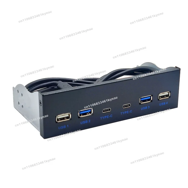 Suitable ForUSB3.2 TYPE-C Optical Drive Position Panel 5.25 Inch HUB 19PIN To C Port Positive and Negative Plug 5Gbps Hub