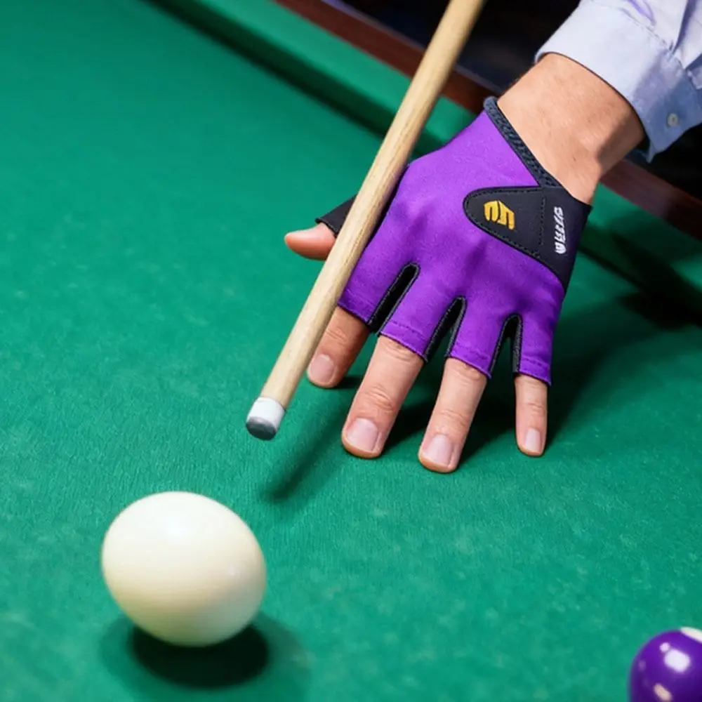 Left/Right Hand Billiards Glove Non-slip Quick-dry Half Fingers Glove Breathable Elastic Billiard Training Gloves