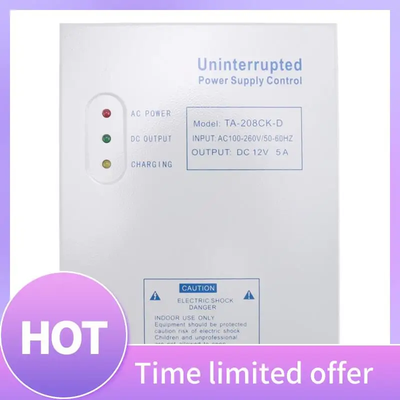 

ABFN-208CK-D AC 110-240V DC 12V/5A Door Access Control System Switching Supply Power UPS Power Supply
