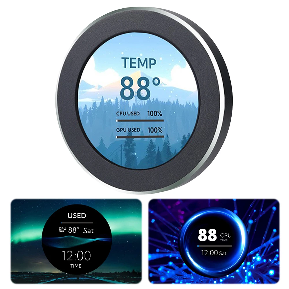 

2.1 / 2.8 Inch IPS PC Water Cooler Secondary Screen 480x480 USB Water-Cooled Round LCD CPU GPU Monitoring