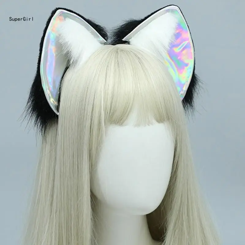 人工猫耳ヘッドバンドコスプレ衣装ヘアフープ仮装パーティーヘアバンドアニメ帽子ロールプレイアクセサリー J78E