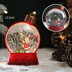 Crystal Ball Snow Globe Night Lamp Led Light Birthday Gift for Girls Children Christmas Present with Angel Girl Santa Claus