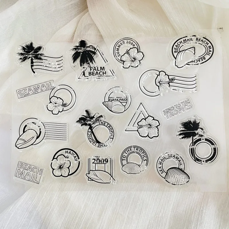 seamail postmark shell beachClear Stamp Transparent Silicone Stamp Seal Sheet For Scrapbooking Photo Album Decoration