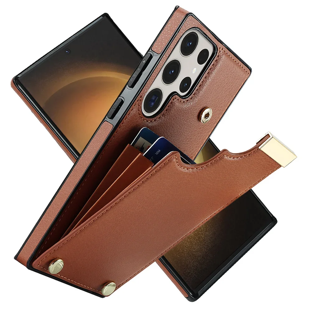 For Samsung GalaxyS23 S22 S21 S20 Ultra Note20 10 Organ Design Multi Card Slot Card Coin Storage Leather Wallet Phone Case