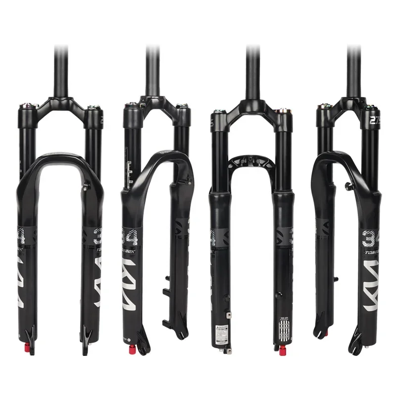 TOSEEK MTB Bicycle Air Fork 26/27.5/29 Inch,Mountain Bike Black Aluminum Alloy Front Fork,120mm Suspension,Quick Release Axle