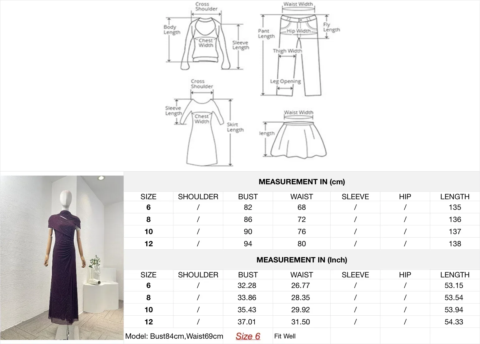 Robe de soirée longue sirène à manches courtes pour femmes, design plissé asymétrique, diamants rouges découpés, élégant, quel que soit