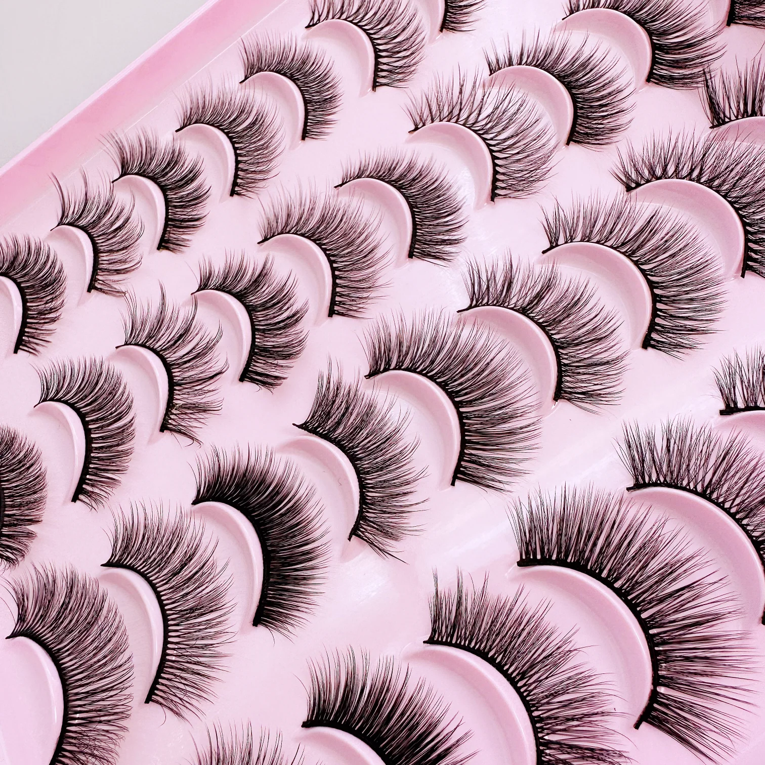 20г Neeva's Pestañas Postizas Sintéticas Naturales Mixes 3D Gruesas and Largas Desordenadas Reutilizables