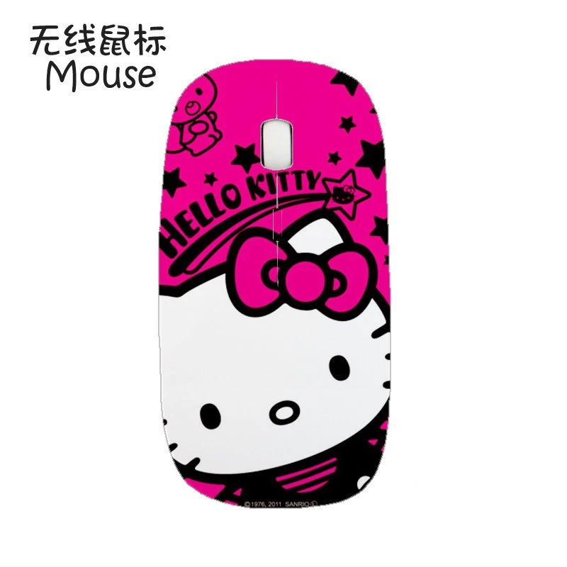 Sanrio Cartoon Wireless Mouse, Periférico, Hello Kitty, Cute Pink, Animação dos desenhos animados, Office Game, Presente de aniversário para menina