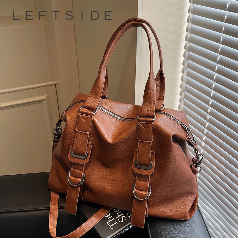 

Левая сторона, однотонная сумка на плечо большой вместимости в стиле ретро, 2024, роскошная модная дизайнерская сумка через плечо, женские роскошные сумки и кошельки