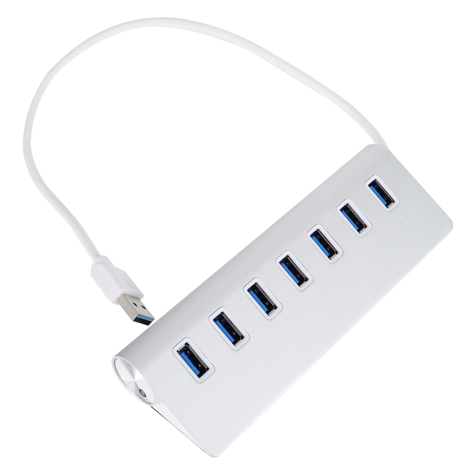 

7 Ports USB Hub Data Adapter Portable Silver Dock Splitter Laptop Computer Accessories USB 3 0 High Speed Transmission Modern