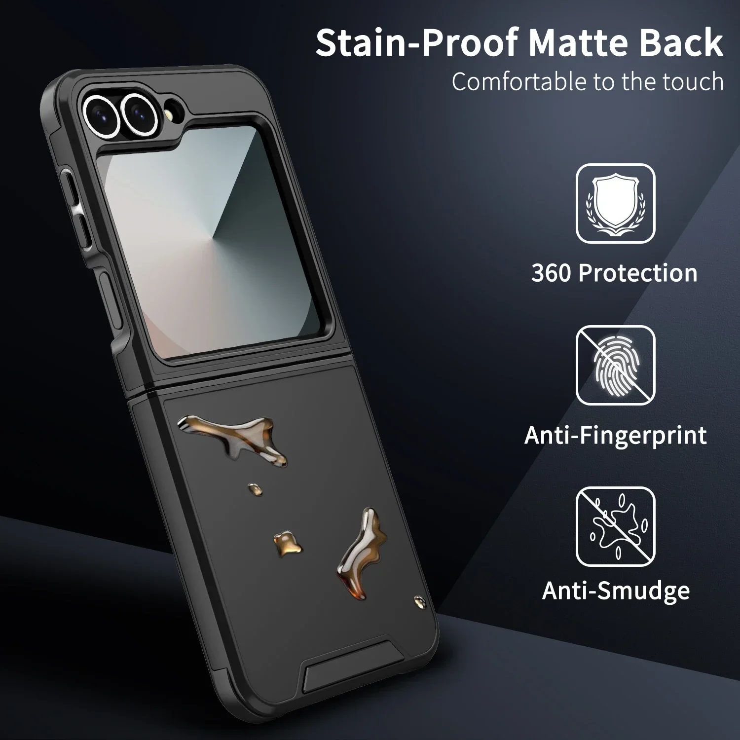 Luxuriöse matte Schutzhülle für Samsung Galaxy Z Flip 7 FE 6 5 4 Flip7 Flip6 Flip5 Flip4 Wireless Charging Slim – Detail 3