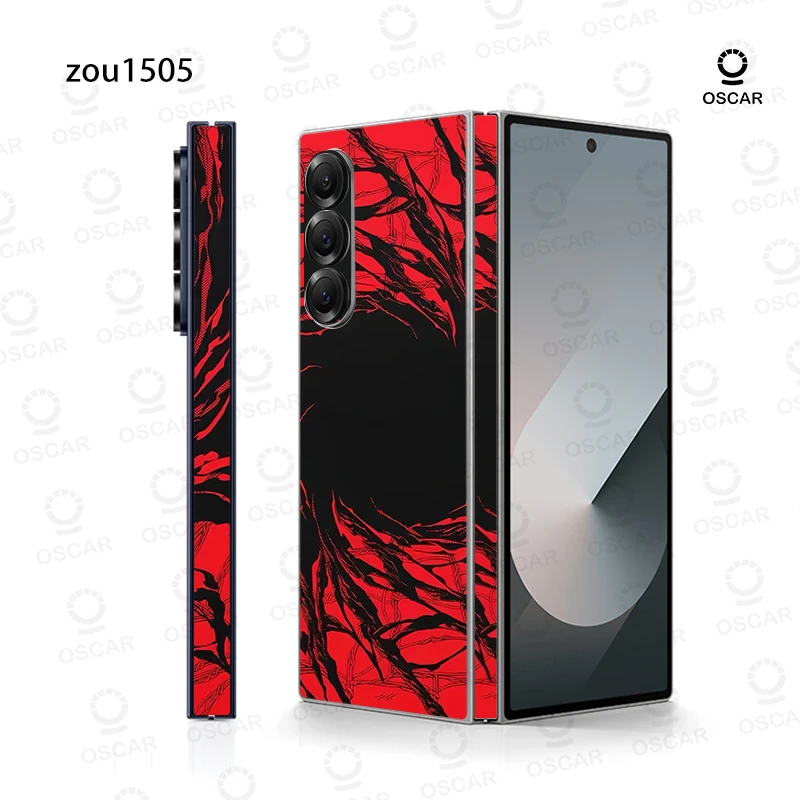 Stiker Anti Gores Warna-warni 3M untuk Samsung Galaxy Z Fold6 5 4 3 7 Fold5 Fold4 Stiker Pelindung Penutup Kulit Film Belakang