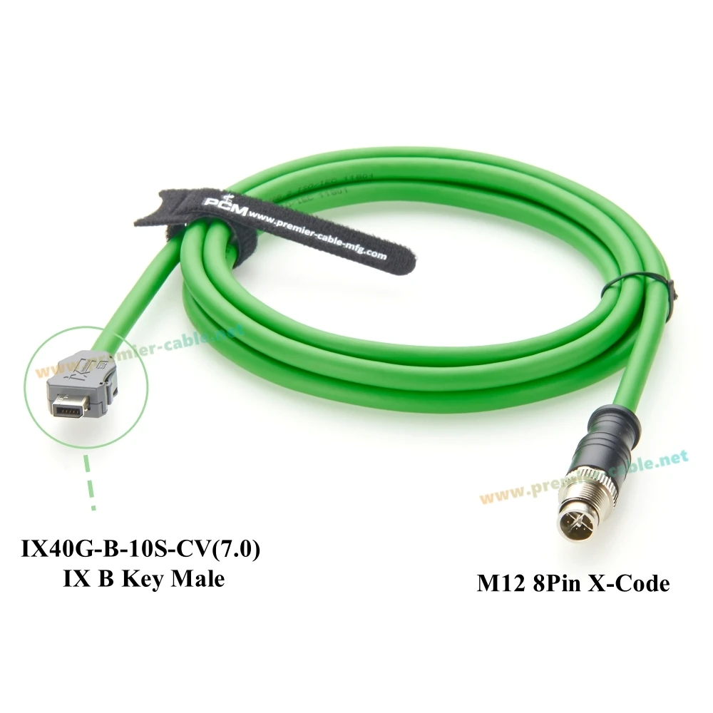 IX40G-B-10S-CV(7.0) IX B Stecker auf M12 8-Pin X-Code Steckerkabel IX 10P Typ B Industrielles Cat6A Serielles Kabel SFTP für Industriekameras – Detail 4
