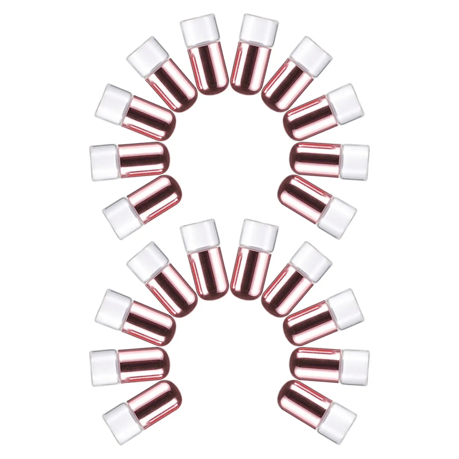 

20 шт. стеклянных роликовых флаконов объемом 1 мл с стильными крышками, многоразовые контейнеры для масла, компактный дизайн для портативного использования