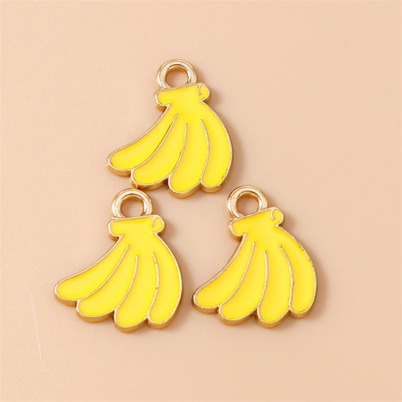 5 Stück Niedliche 3D Emaille Lebensmittel-Anhänger (Banane, Wassermelone, Mais) für Schmuckherstellung, Halsketten, Ohrringe, DIY-Bastelzubehör – Detail 6