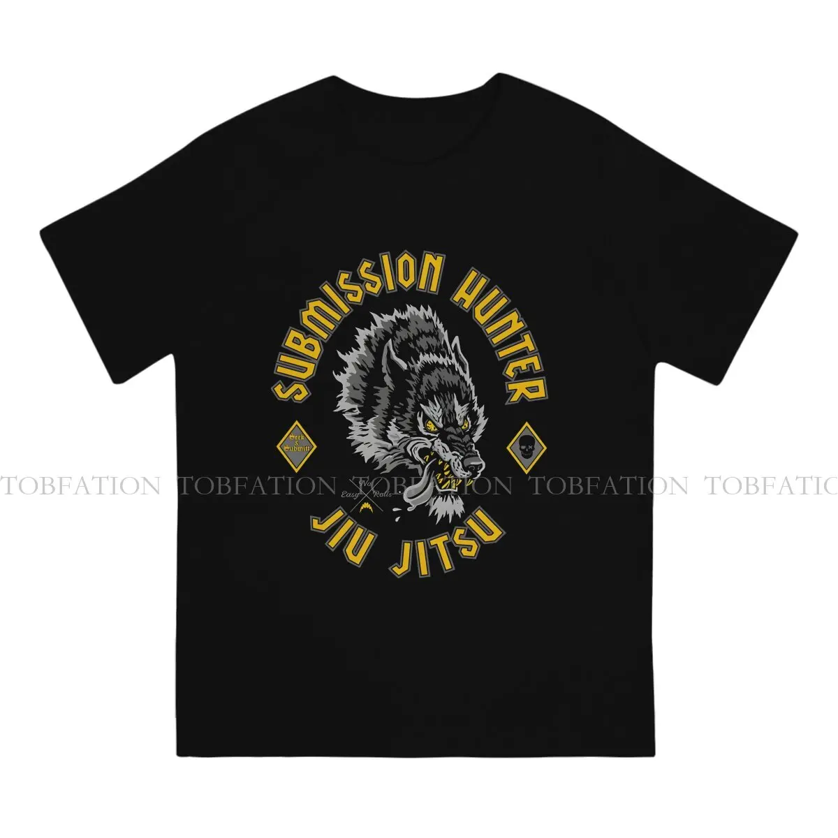 Submission Hunter Wolf Round Collar TShirt Wrestling Pure Cotton Original T Shirt Man's Tops New Design Oversized Hot Sale