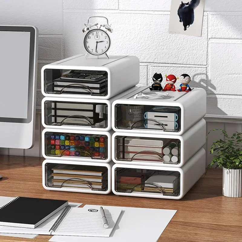 

Desktop Storage Box Drawer Stationery Finishing Organizer Box Desk A4 File Cabinet Racks Cosmetics Dormitory Desktop Organizer