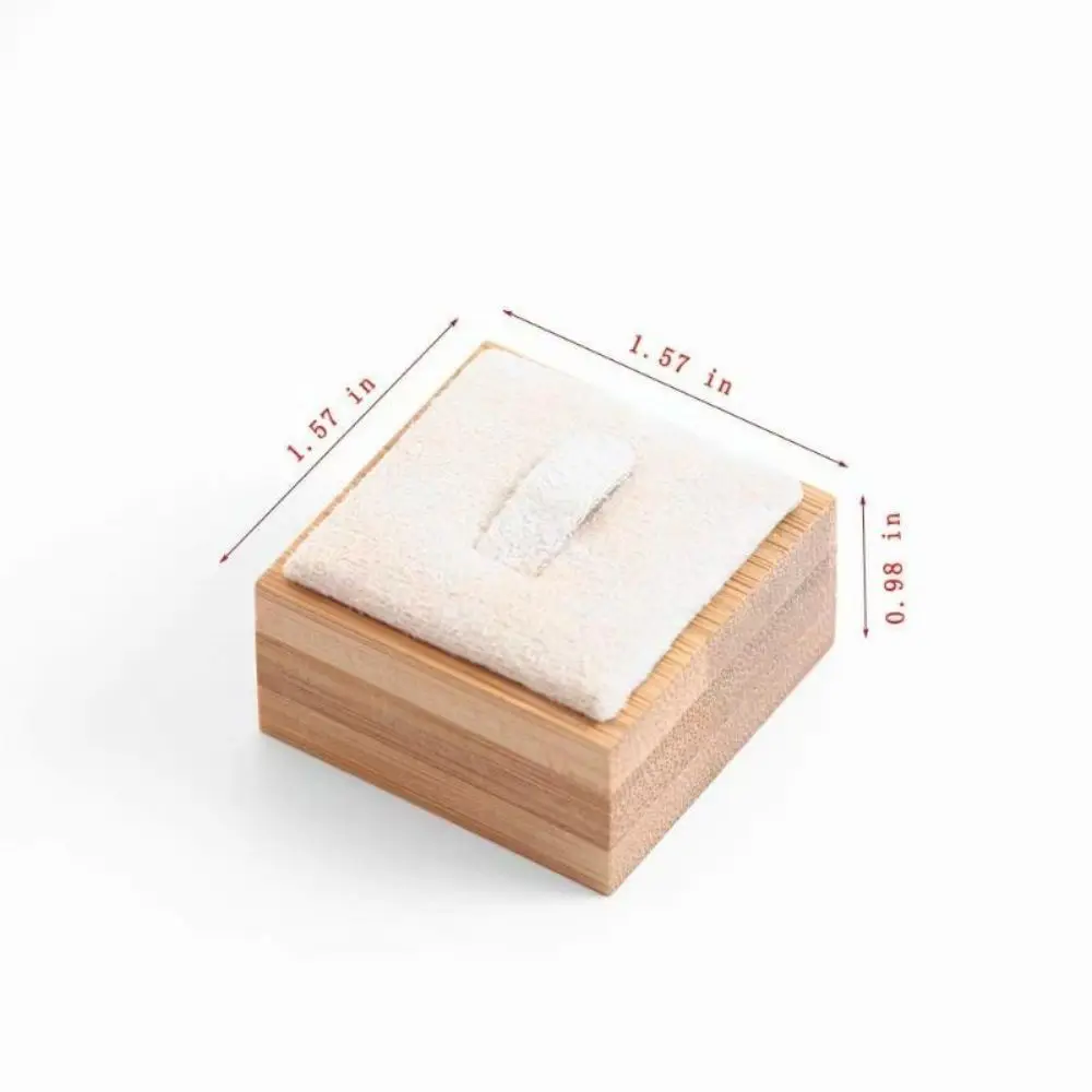 Simple Bamboo Ring Display Stand Square Slotted Jewelry Display Stand Elegant Practical Ring Holder Organizer Jewelry Store