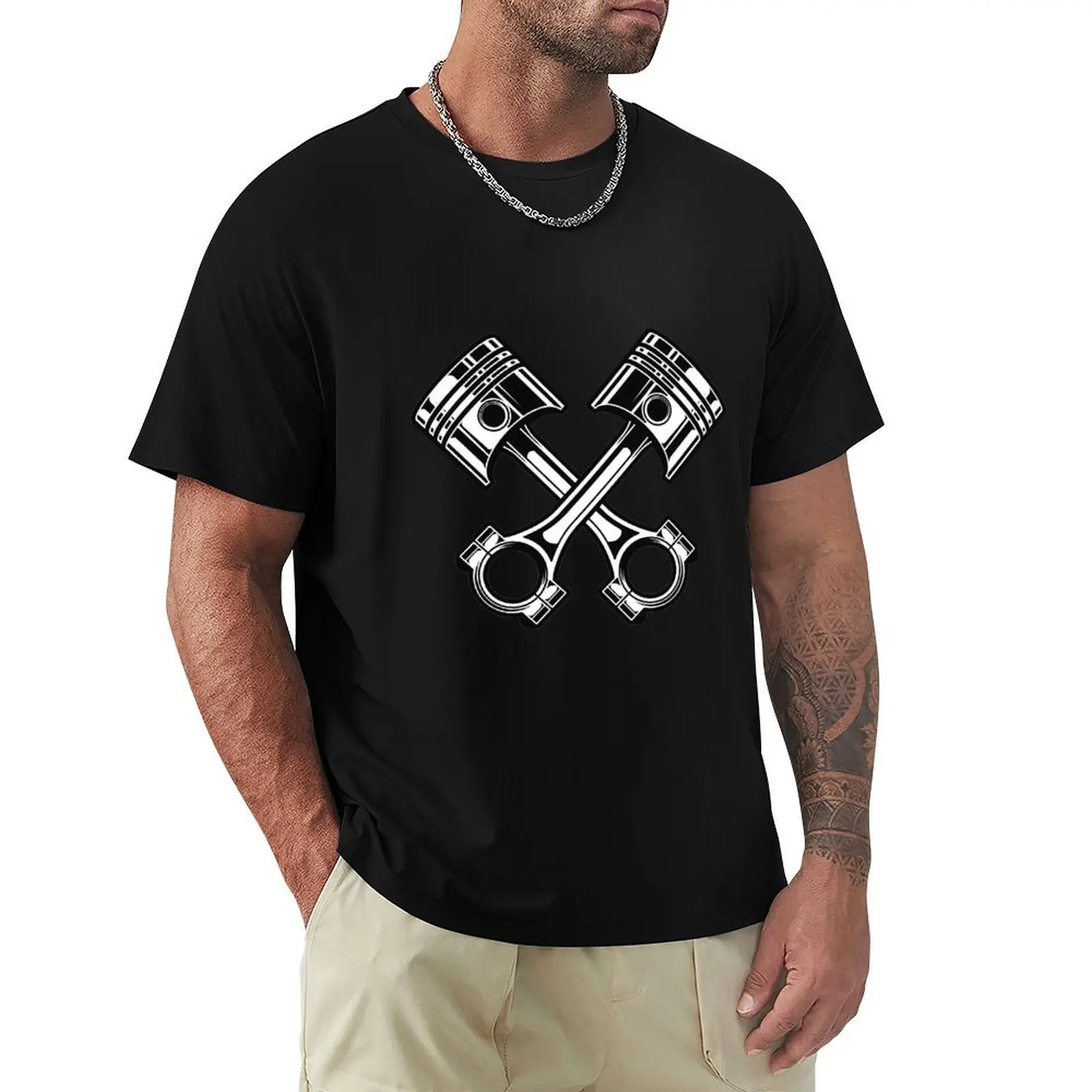 Crossed pistons T-Shirt Casual Daily Graphic Tee