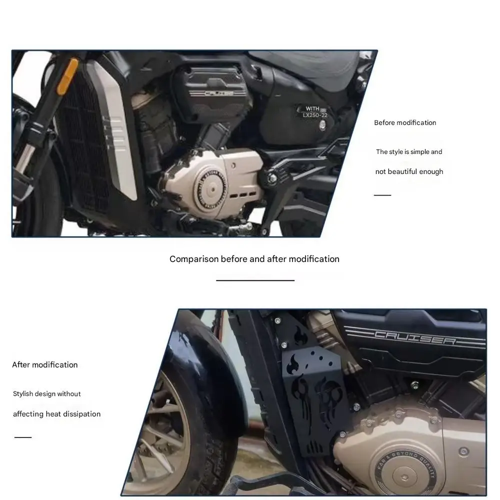 FOR VOGE CU250 Carbon Canister Cover Special Hollow Heat-Dissipating Scratch & Crash Resistant Protection Plate American Cruiser