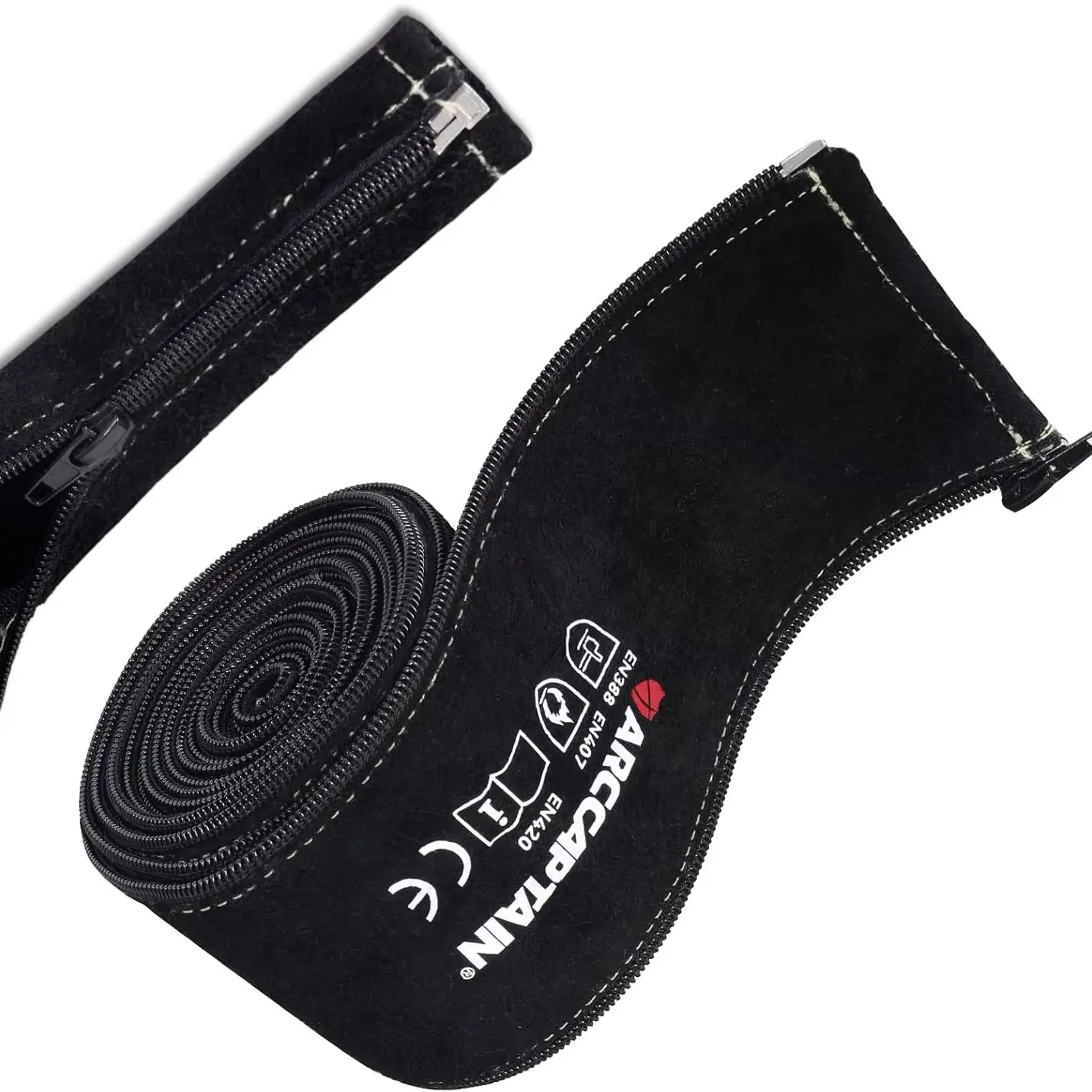 ARCCAPTAIN TIG Welding Torch Cable Cover 25inch MIG Plasma Tig Torch Cover Resistant Leather with Zipper Welding Accessory