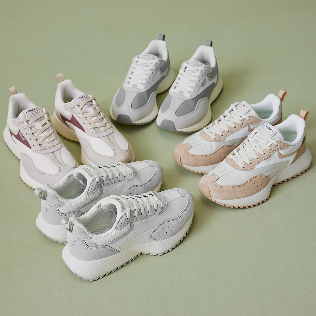 Xtep Shoes For Women 2024 Summer Comfortable Casual Shoes Durability Fashion Breathable Outdoor Shoes 876218320031