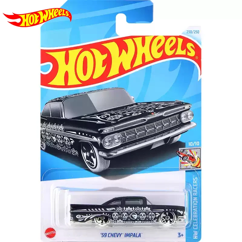 24P Original Hot Wheels Car 59 Chevy Impala Toy for Boy Scale 1/64 Diecast Voiture Metal Model Juguetes Collection Birthday Gift