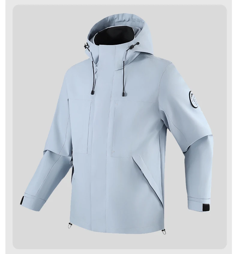 LNGXO Wasserdichte Windjacke für Damen und Herren, Outdoor-Sport, winddichte, einlagige Jacke, Wander-, Trekking-, Bergsteiger-Regenjacke – Detail 15