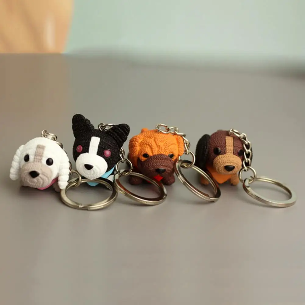 Eco-friendly  Fashion Dog Mascot Key Chain Adorable Bag Keychain Three-dimensional   Car Decor