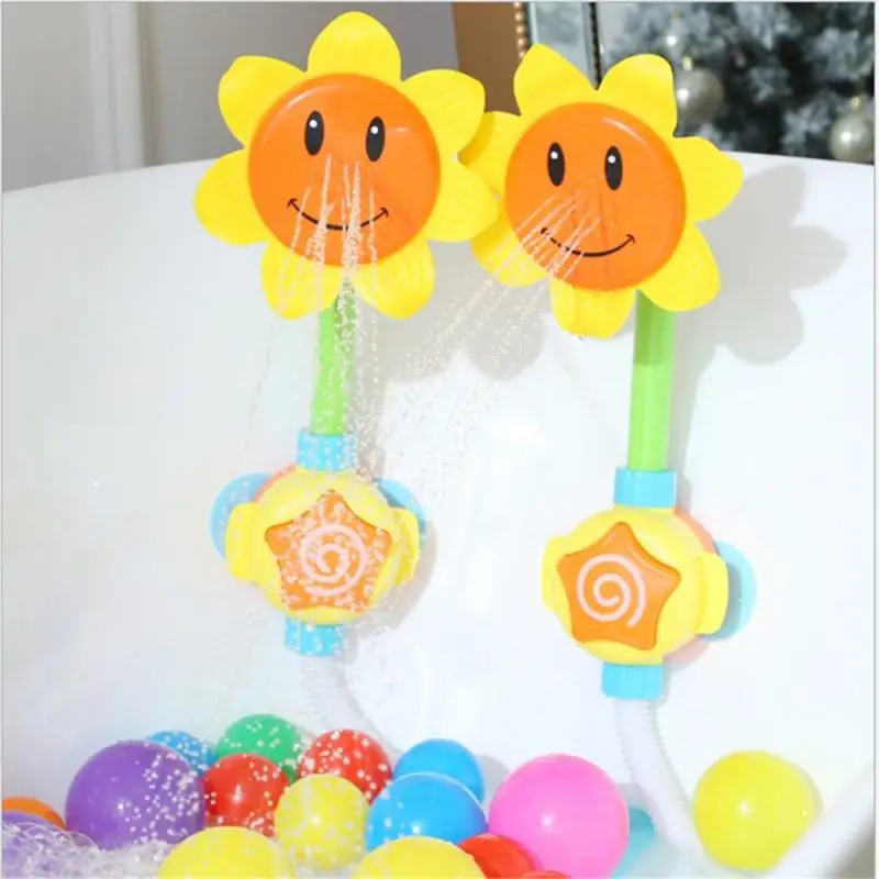 Baby Funny Water Game Bath Toy Bathing Tub Sunflower Shower Faucet Spray Water Swimming Bathroom Bath Toys For Children