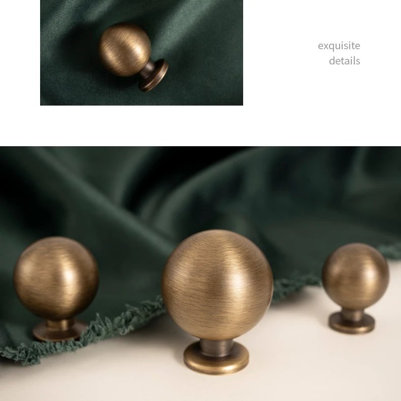 Round antique brushed brass cabinet knob — supplier illustration 16