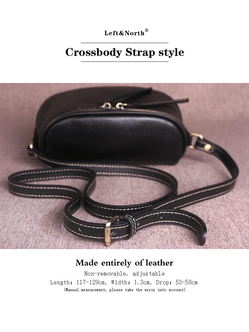 LEFT&NORTH Saddle bag for women trend 2026 Genuine leather 100% Natural Cowhide Casual Summer Small Crossbody bag Original brand
