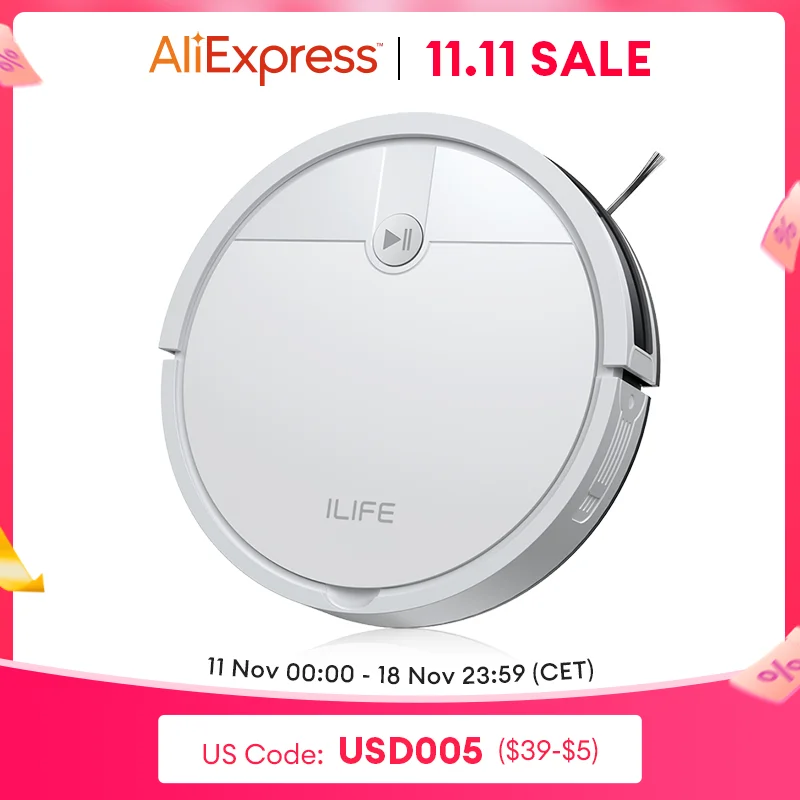 ILIFE X3 Robot Vacuum Cleaner, Tangle-free 3000Pa Suction, 120 Min Runtime, Self-Charging Robotic Vacuum, 2.4GHz WiFi/App/Alexa