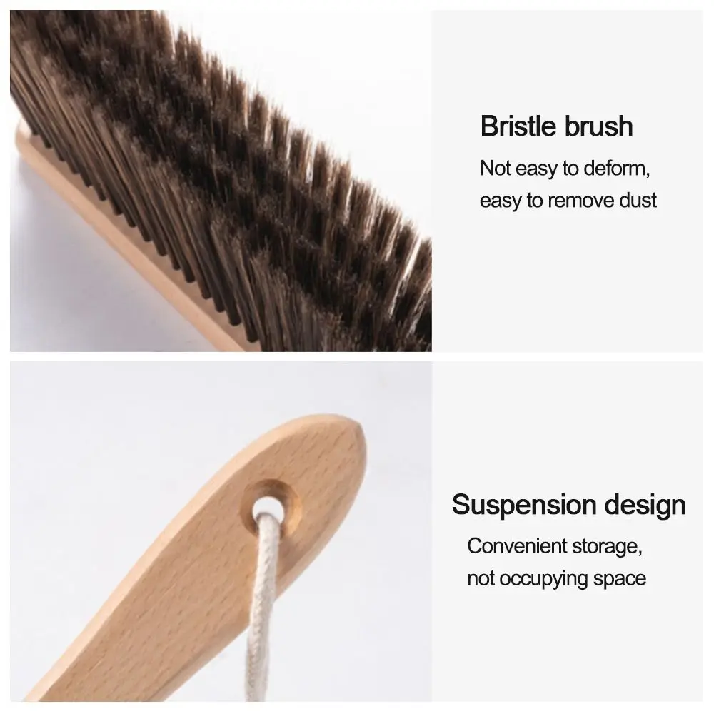 Natural Wood Bristles Brush Anti-static Desktop Bar Grinder Coffee Powder Cleaning Brushes Domestic Bed Sweeping Broom