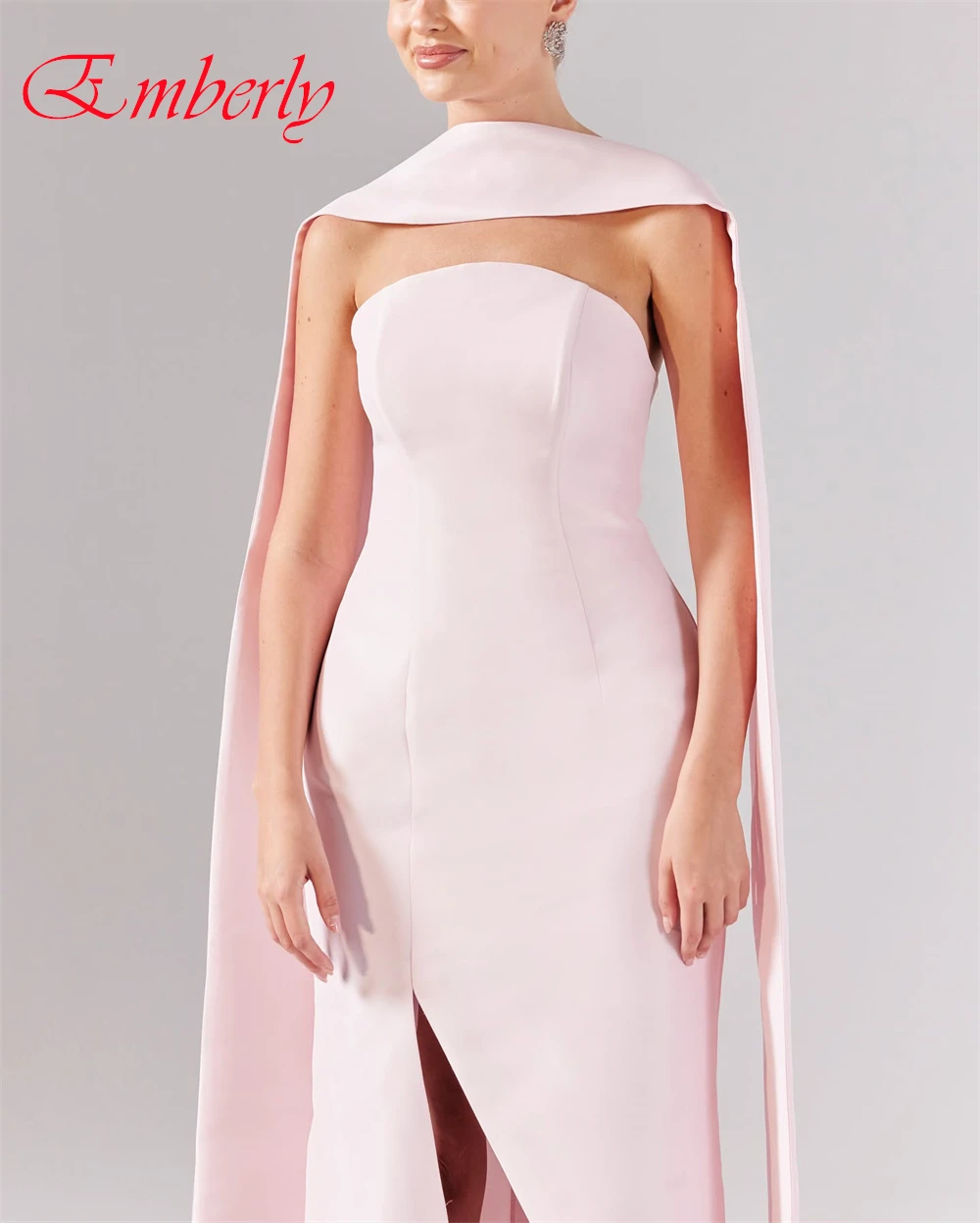 Moda personalizada cetim sem alças vestido de noite clássico em linha reta vestidos de baile sexy watteau trem vestidos de ocasião especial