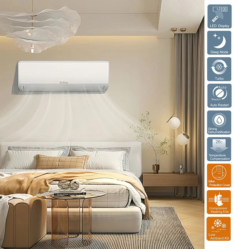 High Quality Small Split Air Conditioner 7000-9000-12000-24000Btu Wall Mounted AC Inverter for Home Cheap Price