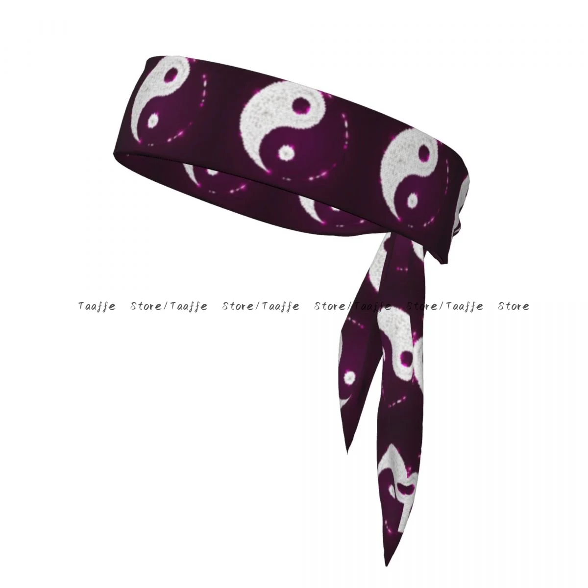 Sweatband Bandanas Purple Leaves Yin Yang Hairband Head Tie Sports Headband Hair Accessories