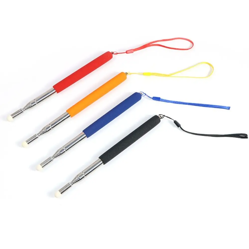 1M/1.2M Teaching Stick Handheld Stretchable Touch Screen Pen Stainless Steel Felt Head Stretchable Pointer School Office