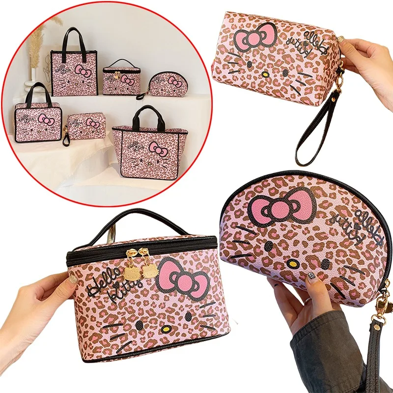 

Sanrio Hello Kitty Ladies Portable Makeup Bag Large Capacity Travel Toiletries Bag Cartoon Waterproof Toiletrie Storage Bag Gift