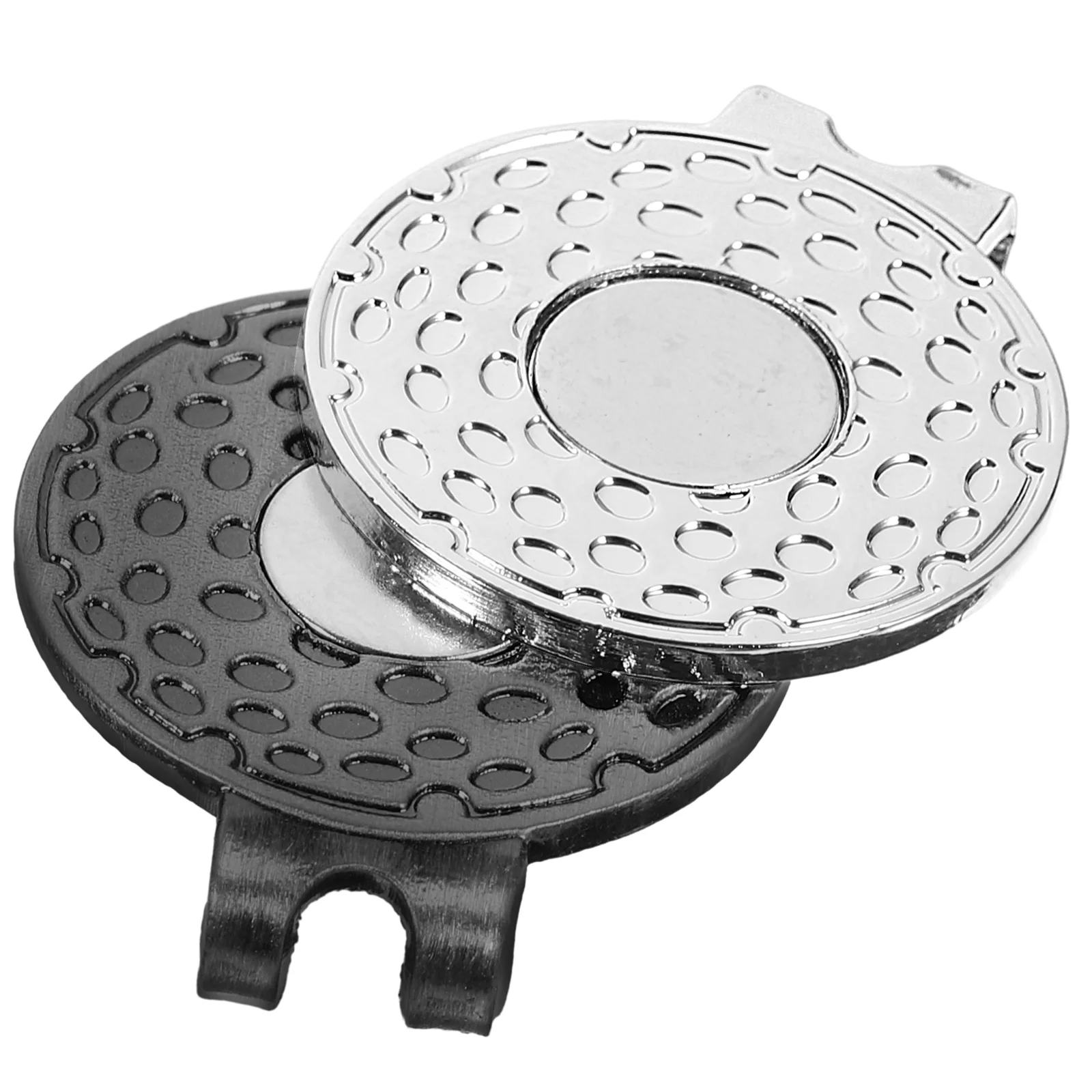 

2pcs Golf Hat Clips 5mm Ball Markers Silver Black 25mm Durable Portable Golfer Accessories Practical Marker Gift