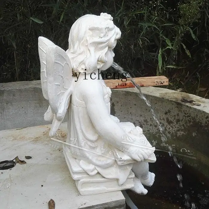 ZK sculpture figure ornament home courtyard fish pond landscape decoration little angel spitting water fountain