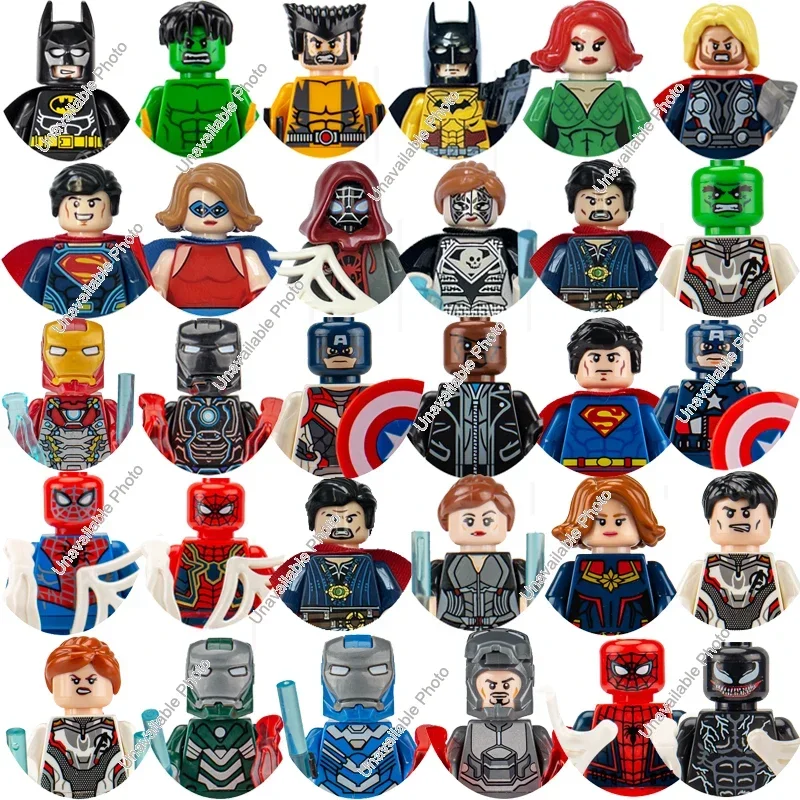 HEROCROSS Marvel Set Mini Building Block Figurine Toy Anime Figure Superhero DIY Assembly Puzzle Block Children's Birthday Gifts