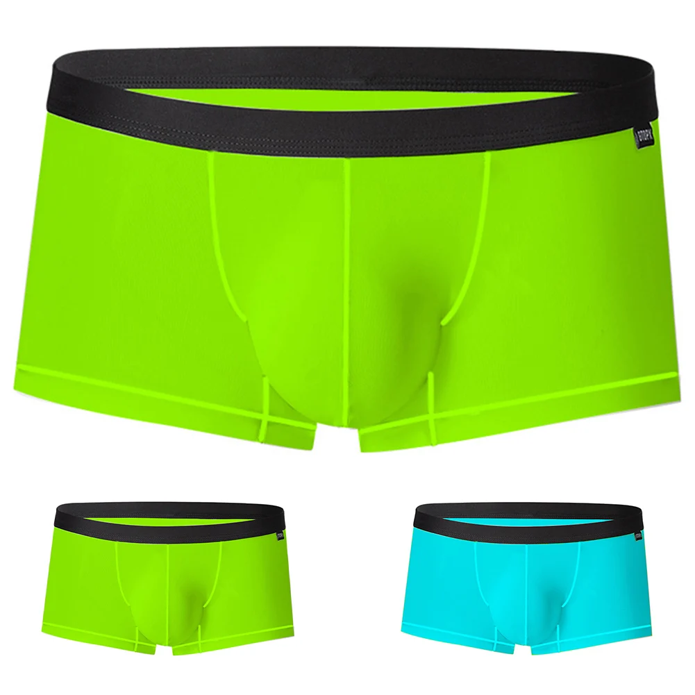 Mens Trunks Underpants Pouch Enhancing  Low Waist  Sweat Breathable Shorts  Nature And Comfortable  Green  Blue