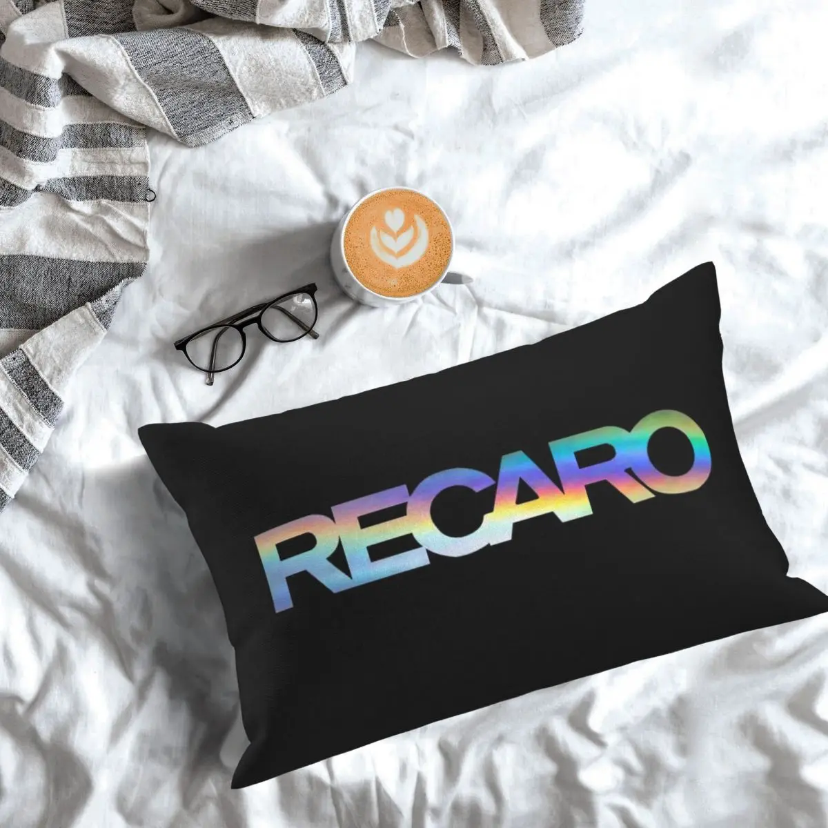 Recaro Houndstooth Logo Rectangle Pillowcase Cushion Cover Decorative Bedroom Bed Home Comfort Throw Pillow