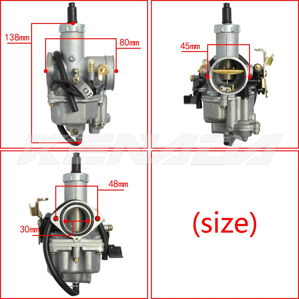 Motorcycle Carburetor For CG175/CG200/CG250/QR250/TX250/CB200/TMX200/TRX XR XL2 PZ30B 30mm With Accelerating Pump